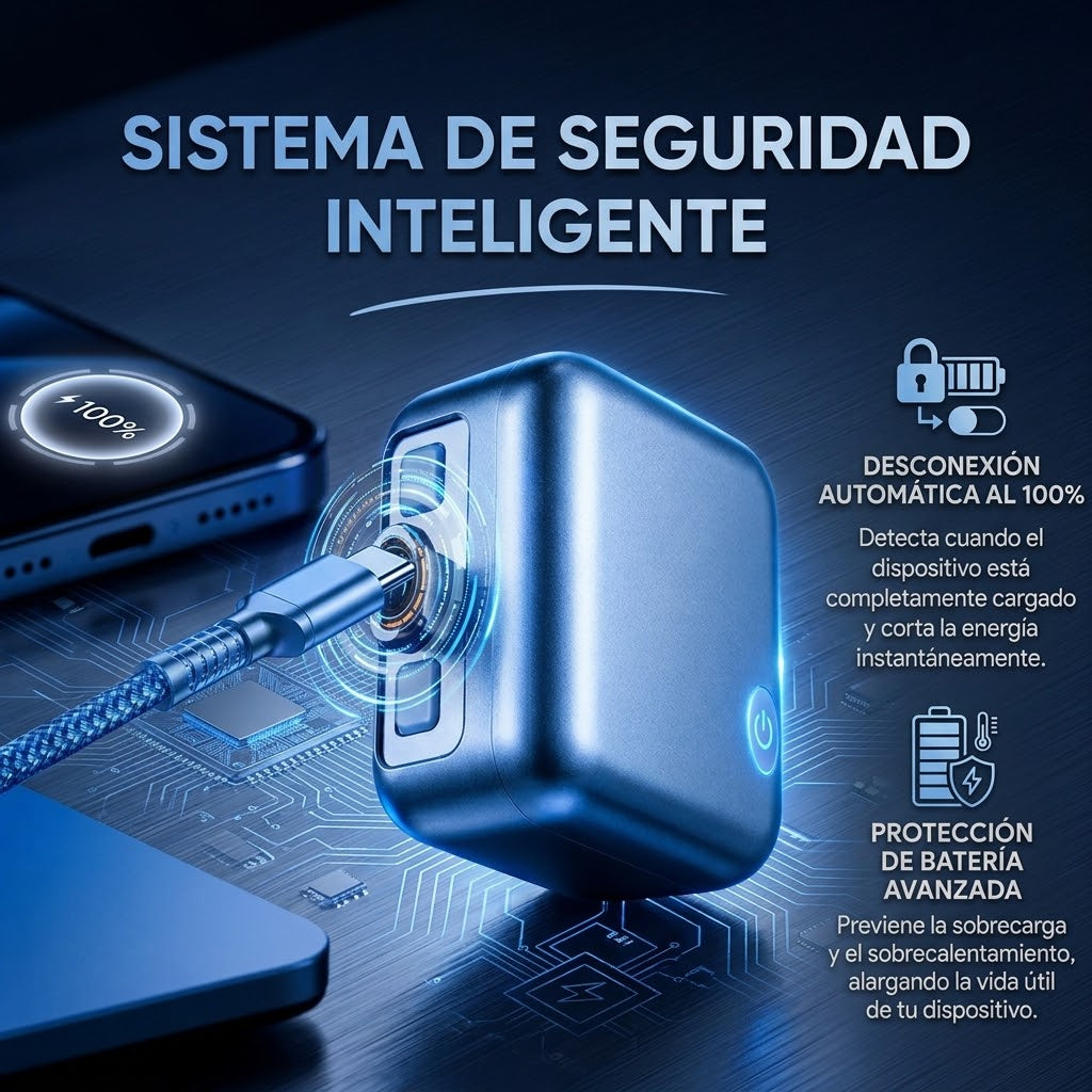 Adaptador de Carga rapida Tipo C de 140W con Desconexión Automática